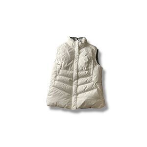 Vintage Y2K Nike Reversible Puffer Vest White Silver Full Zip Snap Closure